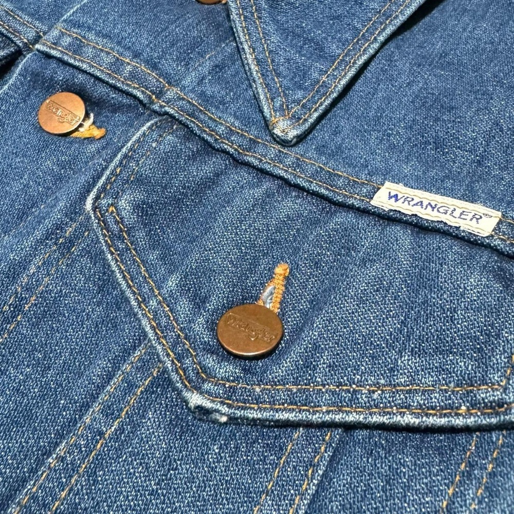Vintage 1970s Wrangler Denim Trucker Jean Jacket Men's Small - Picture 4 of 6